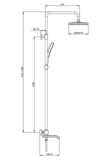 Душевая стойка Raglo R22.26.03 с термостатом золотой сатин